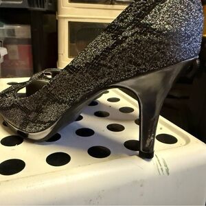 Elegant Black Glitter Heels